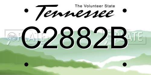 C2882B Tennessee License Plate