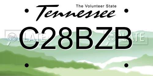 C28BZB Tennessee License Plate