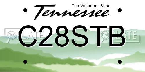 C28STB Tennessee License Plate