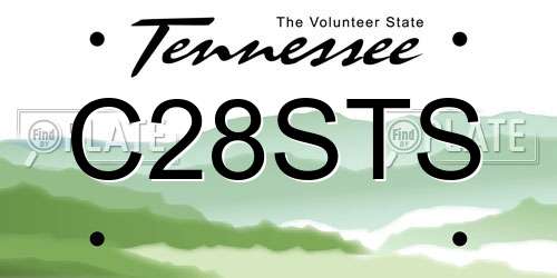 C28STS Tennessee License Plate