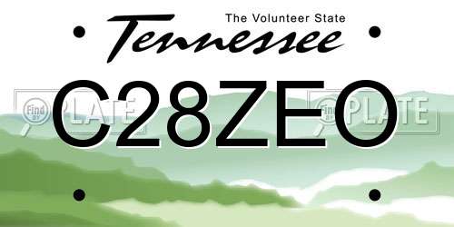 C28ZEO Tennessee License Plate