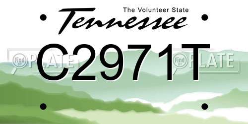 C2971T Tennessee License Plate