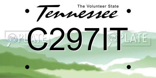 C297IT Tennessee License Plate