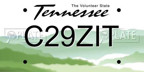 C29ZIT Tennessee License Plate