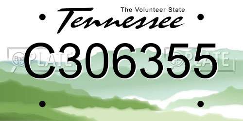 C306355 Tennessee License Plate