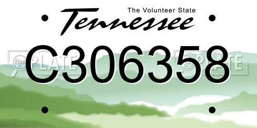 C306358 Tennessee License Plate