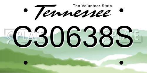 C30638S Tennessee License Plate