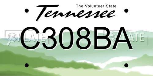 C308BA Tennessee License Plate