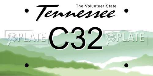 C32 Tennessee License Plate