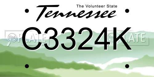 C3324K Tennessee License Plate