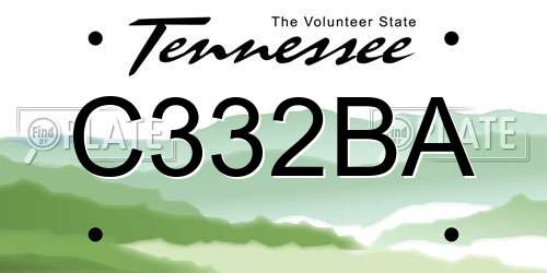 C332BA Tennessee License Plate