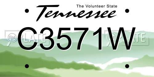 C3571W Tennessee License Plate