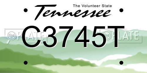 C3745T Tennessee License Plate