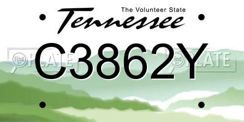 C3862Y Tennessee License Plate