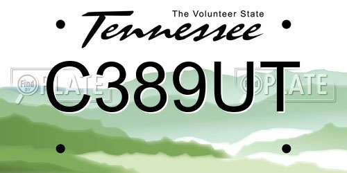 C389UT Tennessee License Plate