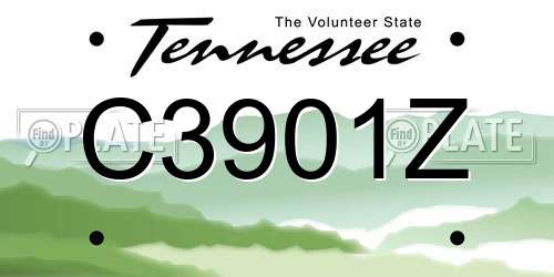 C3901Z Tennessee License Plate