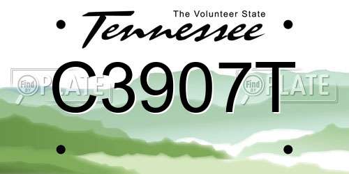 C3907T Tennessee License Plate