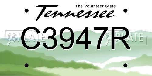 C3947R Tennessee License Plate