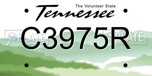C3975R Tennessee License Plate
