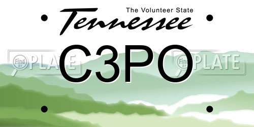 C3PO Tennessee License Plate