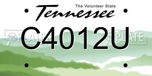 C4012U Tennessee License Plate