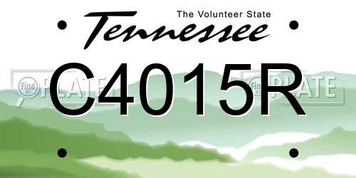 C4015R Tennessee License Plate