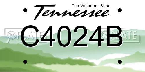 C4024B Tennessee License Plate