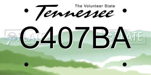 C407BA Tennessee License Plate