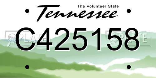 C425158 Tennessee License Plate