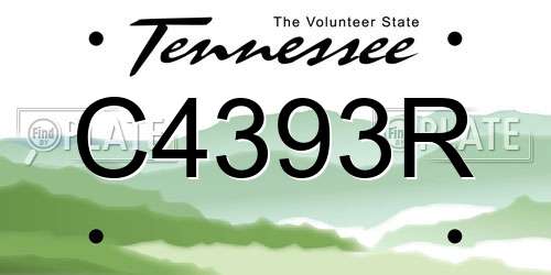 C4393R Tennessee License Plate