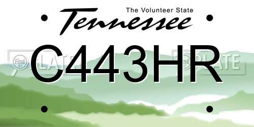C443HR Tennessee License Plate