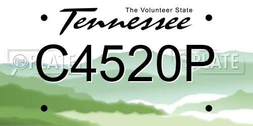 C4520P Tennessee License Plate