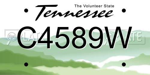 C4589W Tennessee License Plate