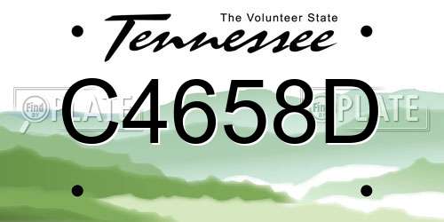 C4658D Tennessee License Plate