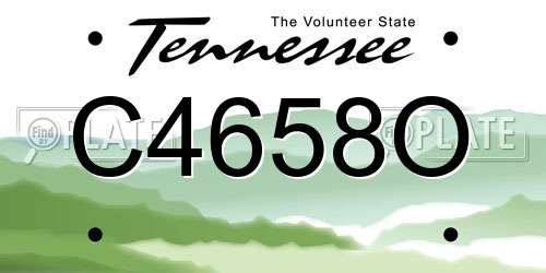 C4658O Tennessee License Plate