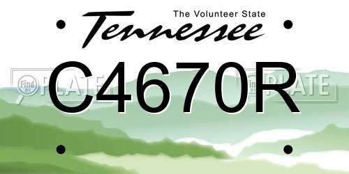 C4670R Tennessee License Plate