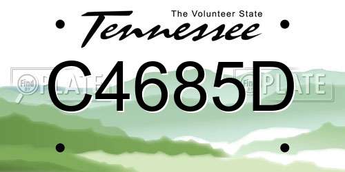 C4685D Tennessee License Plate