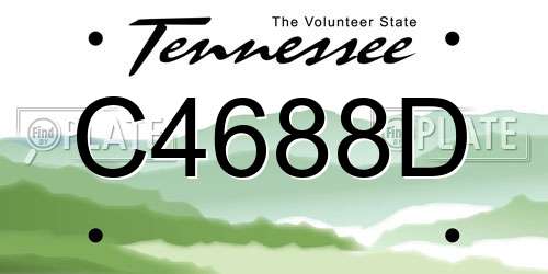 C4688D Tennessee License Plate