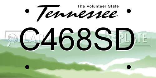 C468SD Tennessee License Plate