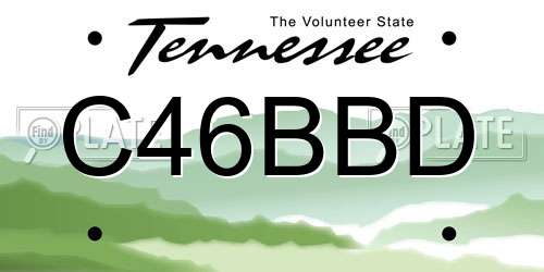 C46BBD Tennessee License Plate