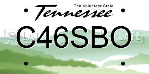 C46SBO Tennessee License Plate