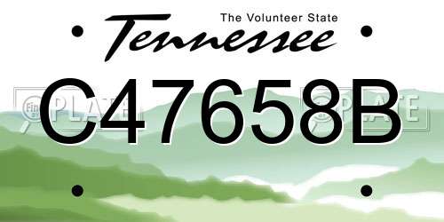C47658B Tennessee License Plate