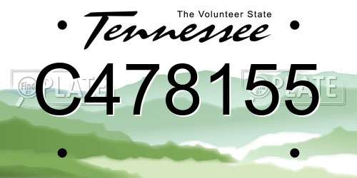 C478155 Tennessee License Plate