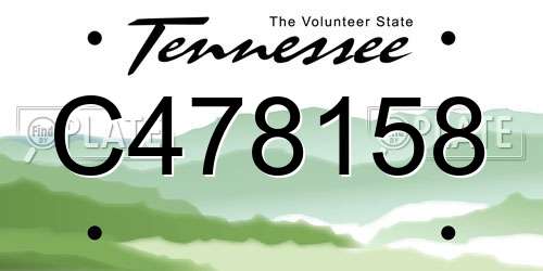 C478158 Tennessee License Plate