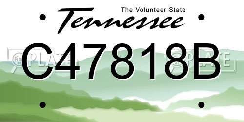 C47818B Tennessee License Plate