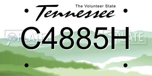 C4885H Tennessee License Plate