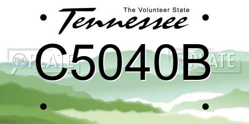 C5040B Tennessee License Plate