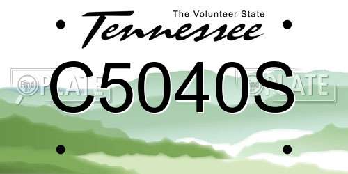 C5040S Tennessee License Plate