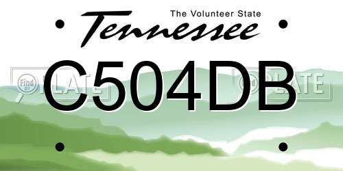 C504DB Tennessee License Plate