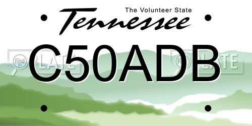 C50ADB Tennessee License Plate